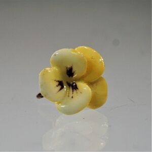Vintage Coalport Porcelain Pansy Earring One SINGLE Screw Back AS IS For Crafts